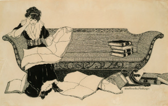 Woman reading on sofa