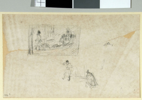 Sketches for The Mysterious Guest; Scene in a Tavern on the Old Albany Post Road
