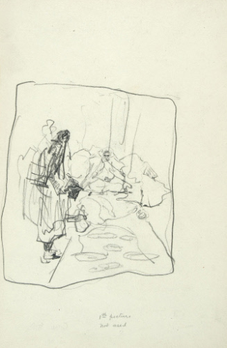Sketch for Sinbad on Burrator / seated and standing figures