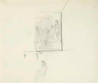 Sketch of figures in a room