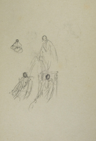Sketches of seated figures