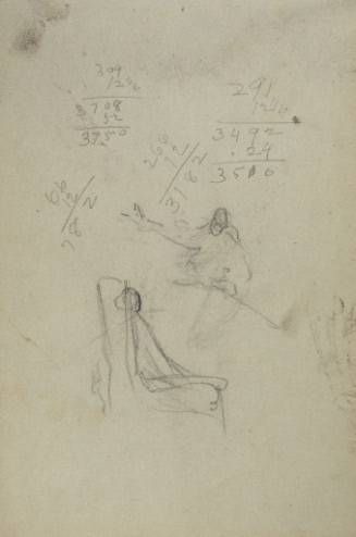 Sketches of two figures and numbers
