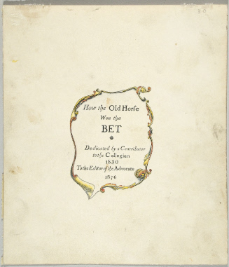 Title page for How the Old Horse Won the Bet