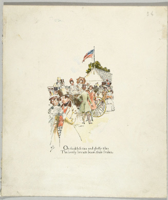 Illustration for How the Old Horse Won the Bet; The lovely bonnets beamed their smiles