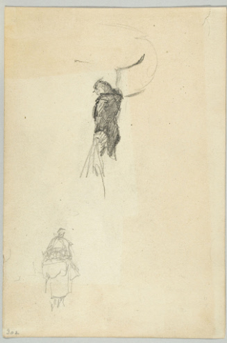 Sketch for In Ole Virginia; The gigantic monster dragged the hacked and headless corpse of his victim up the staircase