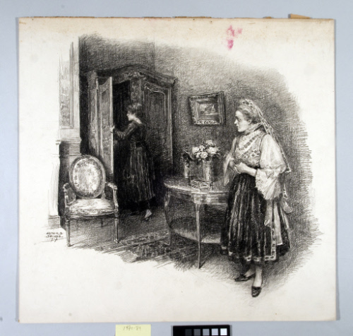 The maid stood still.  Her wide, bovine eyes, filled with alarm, watched the countess as she moved swiftly across the room to her wardrobe.