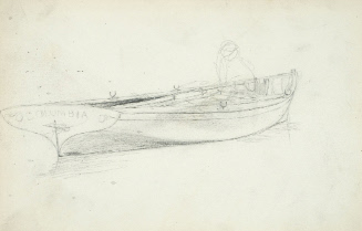 Sketch of a boat with Columbia written on the end