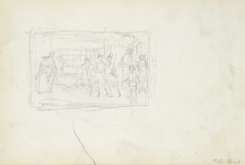 Sketch of figures at large window