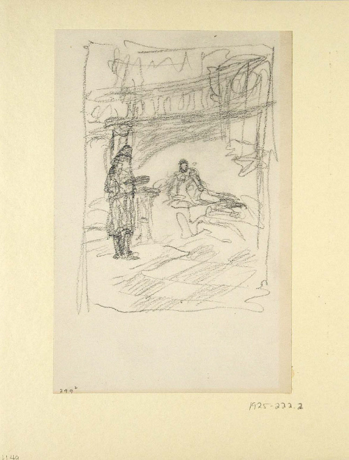 Sketch for The Soul of Mervisaunt; Jocelin, with many encomiums, displayed his emeralds