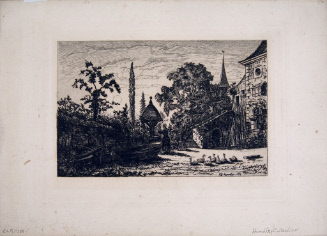 View of a blacksmith's yard at Etang