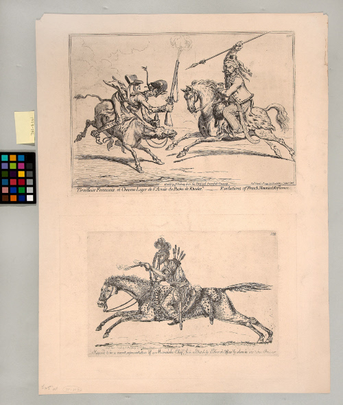 [top] Tirailleur Francais et Chevau Leger de l'Armee du Pacha de Rhodes; [bottom] Supposed to Be a Correct Representation of Mamluke Chief