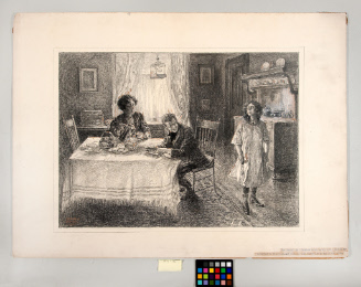 She thought that Theodore would surely have finished his breakfast by this time.  But when she came downstairs he was at the table.