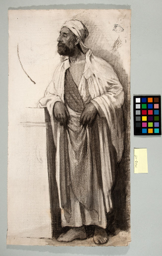 Bearded figure in robe and Middle Eastern headdress