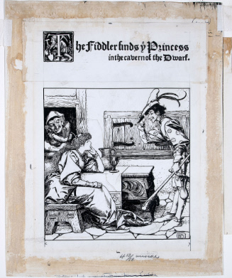 Illustration for The Staff and the Fiddle; The Fiddler and ye Princess in the Cavern of the Dwarf