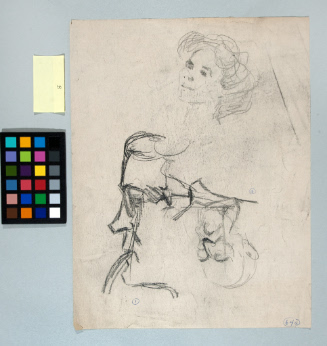 Portrait Sketches of John Sloan, John Butler Yeats, and an Unidentified Woman