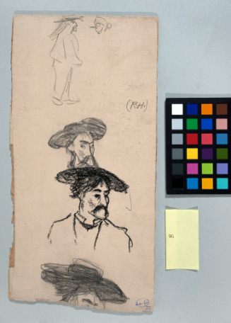 Sketches of Man in Hat with Mustache