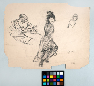 Sketches of Man with Mallet and Woman Dancing