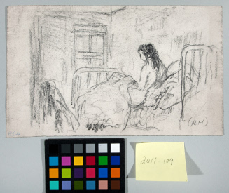 Woman Sitting on Bed