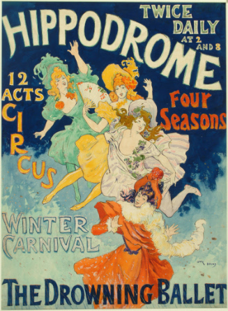 Design for advertising poster for The Hippodrome