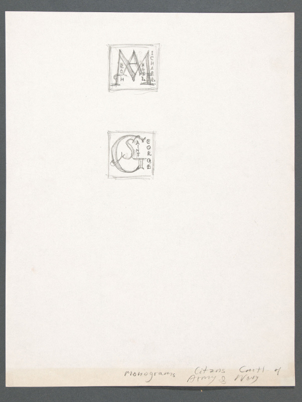 Monogram Designs for the Archangel Michael and St. George, Second Angel ...