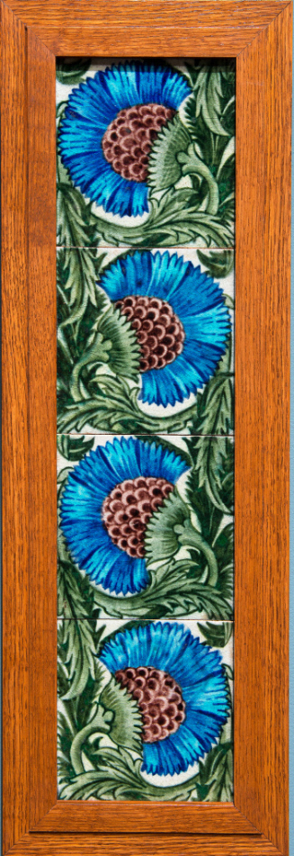 Set of Four Tiles with Persian style floral motif