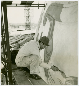 Domenico Mortellito Painting Heinz Building, c.1939. New York Public Library, ID b11686556