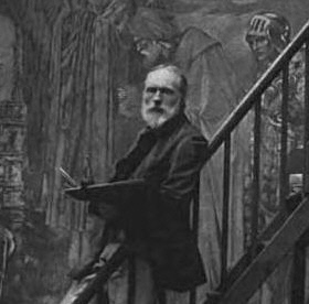 Burne-Jones in Garden Studio by Barbara Leighton. From Memorials of Edward Burne-Jones, vol.2 b…