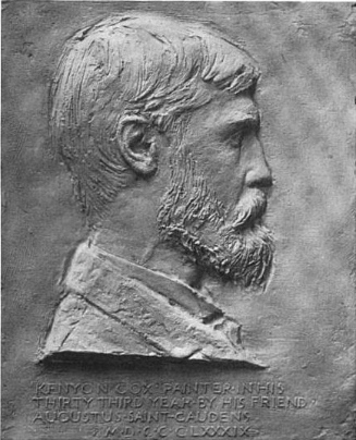 Bronze plaque of Kenyon Cox by Augustus Saint-Gaudens