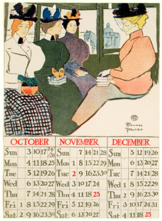 Calendar Poster 1897 / October, November, December