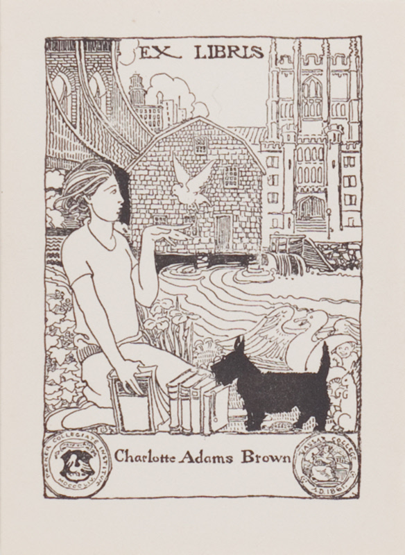 Bookplate, Ex Libris Charlotte Adams Brown – Works – Delaware Art