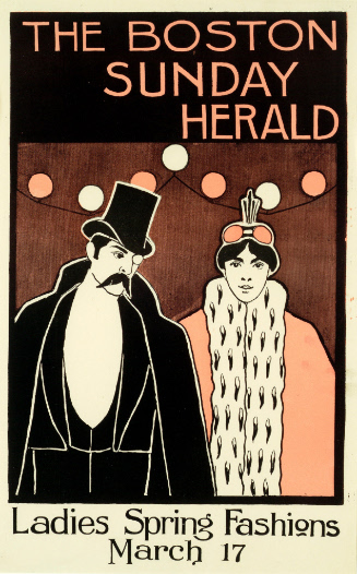 Advertising poster for The Boston Sunday Herald: Ladies Spring Fashions, March 17