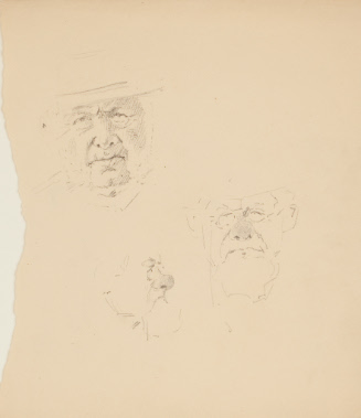 Untitled; 3 Sketches of a Man's Head