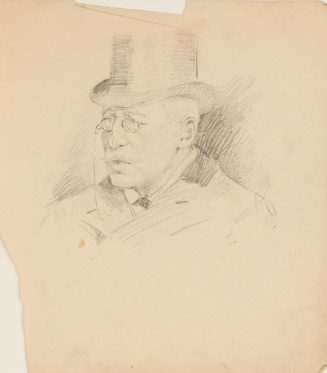 Untitled; Head of a Man with Top Hat