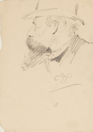 Untitled; Head of a Man with Top Hat