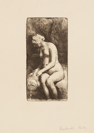 Woman bathing her feet at a Brook