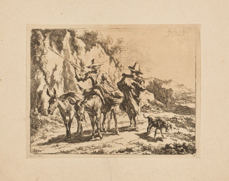 Herdsman Addressing a Young Herdsman Riding a Donkey