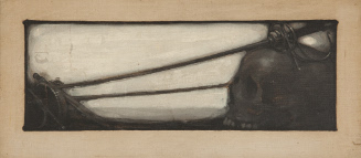 Tailpiece, skull and sword
