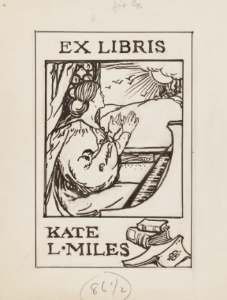 Bookplate, "Ex Libris Kate L. Miles"