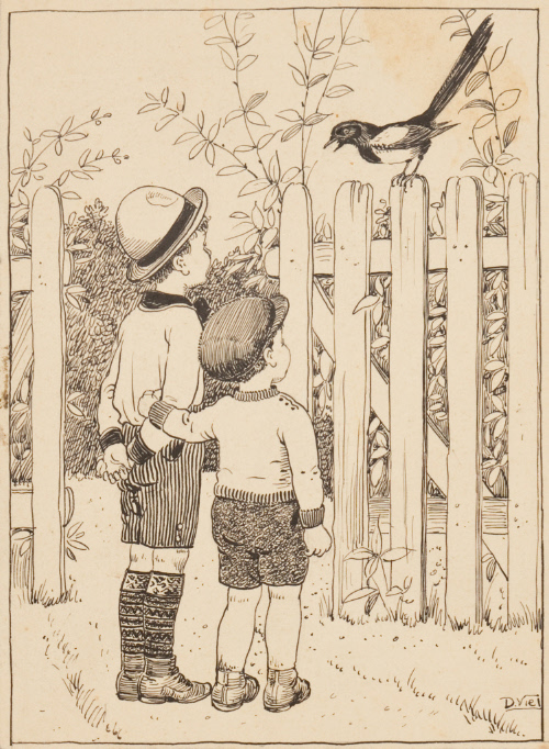 Two Children and Bird