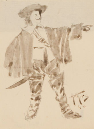 Standing man in pirate costume