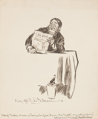 Partial copy of "In Paris, at the Café Americain" by Charles Dana Gibson