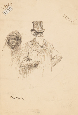 Sketch of elderly African American couple