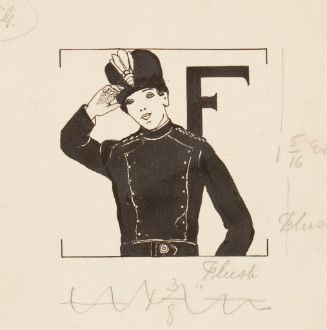 Initial F illustrated with soldier saluting