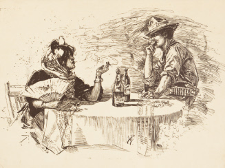 Man and Woman Smoking and Drinking