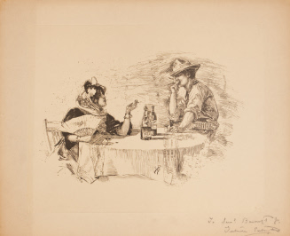 Man and Woman Smoking and Drinking