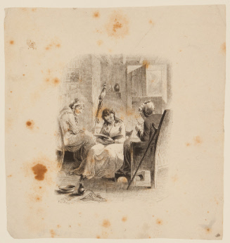 Girl Reading with Two Elderly Women