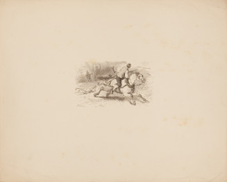 Man on Plow Horse being Attacked by Indians