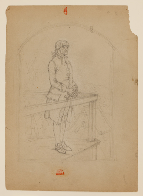 Sketch for The Camp Preacher / on platform