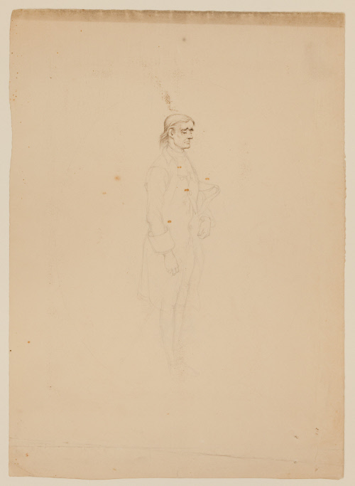 Sketch for The Camp Preacher / figure standing alone
