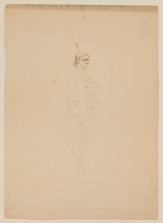 Sketch for The Camp Preacher / figure standing alone